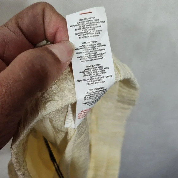 Pretty Little Things Pants Trouser Wide Women Size 4 Cream Textured Sheer NEW - Picture 8 of 8